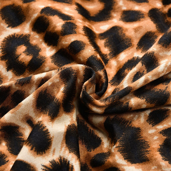 Sleeveless Ruffled Leopard Print Crop Top Set