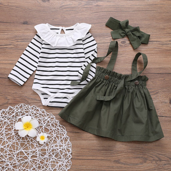 Baby Girl Suspender Dress Outfits Set