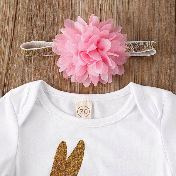 Baby Girl 3pc ONE Bunny Outfit