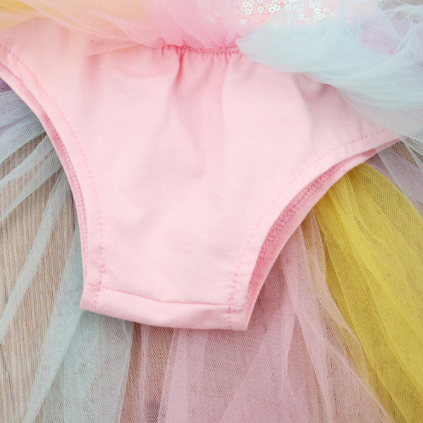Baby Girl Sleeveless Rainbow Sequined Dress