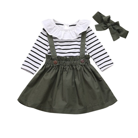 Baby Girl Suspender Dress Outfits Set