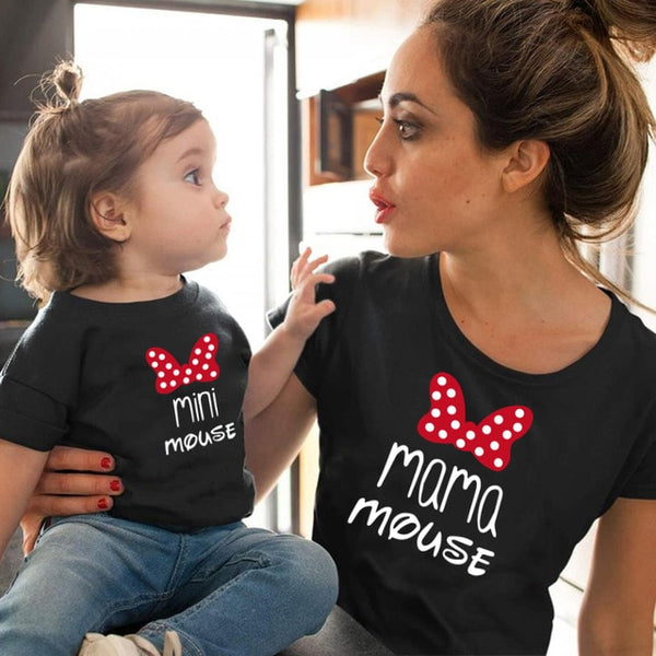 Mama Mouse Mini Mouse - Mommy Daughter Matching Tees